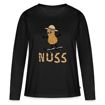 Cacahuète Patineuse Patinage Adolescents Enfants Enfant - T-shirt manches longues Premium bio Femme - noir - Devant - Julia (174cm)