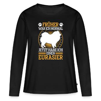 Eurasier formerly normal Eurasian Spitz - Women's Premium Organic Long Sleeve Shirt - black - Front - Julia (174cm)