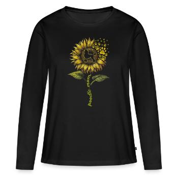 Maman caniche - T-shirt manches longues Premium bio Femme - noir - Devant - Julia (174cm)