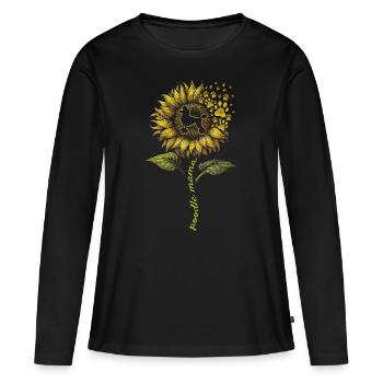Maman caniche - T-shirt manches longues Premium bio Femme - noir - Devant - Julia (174cm)