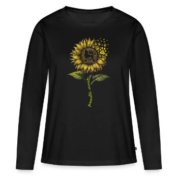 Tante caniche - T-shirt manches longues Premium bio Femme - noir - Devant - Julia (174cm)