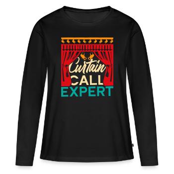 Professeur d’art dramatique Expert en appel de rideau - T-shirt manches longues Premium bio Femme - noir - Devant - Julia (174cm)