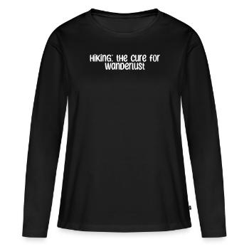 Hiking: the cure for wanderlust - Women's Premium Organic Long Sleeve Shirt - black - Front - Julia (174cm)