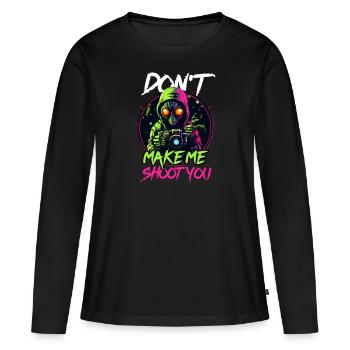 La photographie ne me fait pas te photographier - T-shirt manches longues Premium bio Femme - noir - Devant - Julia (174cm)