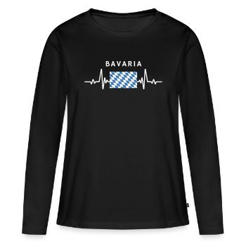 Bavaria Heartbeat - Women's Premium Organic Long Sleeve Shirt - black - Front - Julia (174cm)