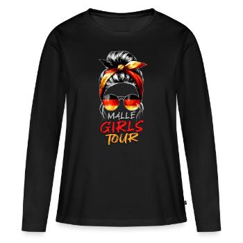 Visite des filles de Malle - T-shirt manches longues Premium bio Femme - noir - Devant - Julia (174cm)