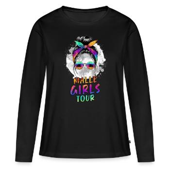 Visite des filles de Malle - T-shirt manches longues Premium bio Femme - noir - Devant - Julia (174cm)