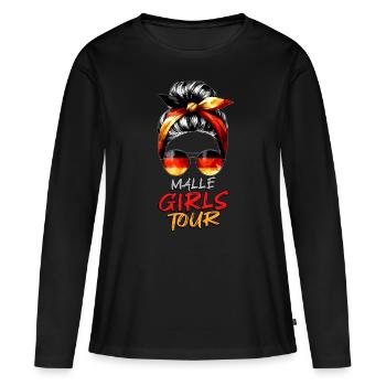 Visite des filles de Malle - T-shirt manches longues Premium bio Femme - noir - Devant - Julia (174cm)