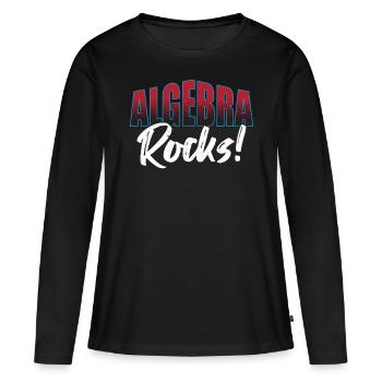 Passionné d’algèbre, mathématicien, professeur d’algèbre - T-shirt manches longues Premium bio Femme - noir - Devant - Julia (174cm)
