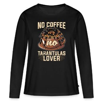 L’amant de la tarentule Pas de café Pas d’araignée L’amant du café - T-shirt manches longues Premium bio Femme - noir - Devant - Julia (174cm)