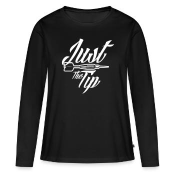 Dard - T-shirt manches longues Premium bio Femme - noir - Devant - Julia (174cm)