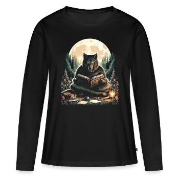Werewolf Geschichtenerzähler - Frauen Premium Bio Langarmshirt - Schwarz - Vorne - Julia (174cm)
