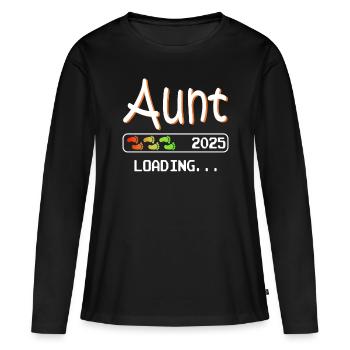 Werdende Tante 2025 loading ich werde Tante - Frauen Premium Bio Langarmshirt - Schwarz - Vorne - Julia (174cm)