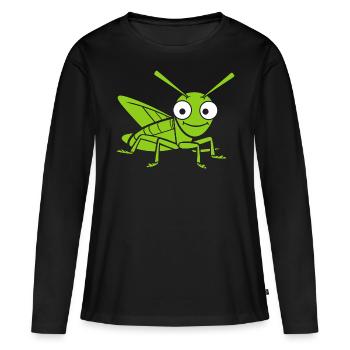 Grasshopper - Women's Premium Organic Long Sleeve Shirt - black - Front - Julia (174cm)
