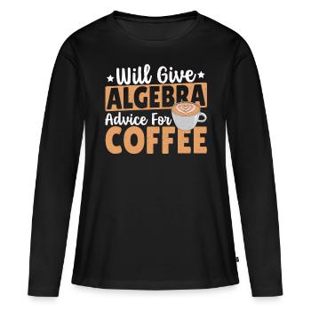 Amateurs d’algèbre Mathématiques Professeur d’algèbre Must - T-shirt manches longues Premium bio Femme - noir - Devant - Julia (174cm)