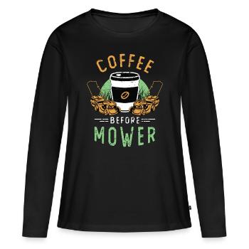 Tondeuse à café avant la tondeuse à gazon Ranger amateur de café - T-shirt manches longues Premium bio Femme - noir - Devant - Julia (174cm)
