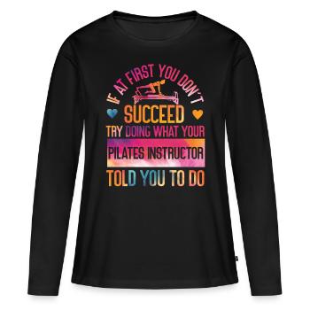 Pilates Instructor Teacher - Frauen Premium Bio Langarmshirt - Schwarz - Vorne - Julia (174cm)