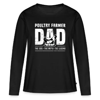 Papa Éleveur De Volaille L’Idole L’Éleveur De Volaille - T-shirt manches longues Premium bio Femme - noir - Devant - Julia (174cm)