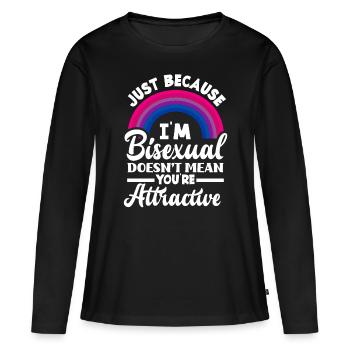 Bisexuel attrayant arc-en-ciel - T-shirt manches longues Premium bio Femme - noir - Devant - Julia (174cm)