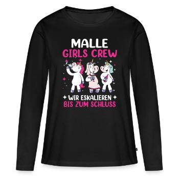 Malle Girls Crew Unicorn Mallorca Party Holidays - Women's Premium Organic Long Sleeve Shirt - black - Front - Julia (174cm)