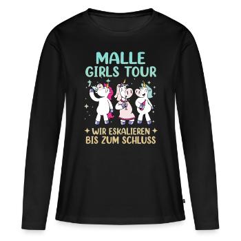 Visite des filles de Malle - T-shirt manches longues Premium bio Femme - noir - Devant - Julia (174cm)