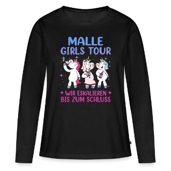 Visite des filles de Malle - T-shirt manches longues Premium bio Femme - noir - Devant - Julia (174cm)