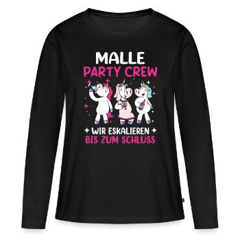 Malle Girls Tour Wir Eskalieren - Frauen Premium Bio Langarmshirt - Schwarz - Vorne - Julia (174cm)