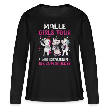 Malle Girls Tour to the End Unicorn Mallorca - Women's Premium Organic Long Sleeve Shirt - black - Front - Julia (174cm)