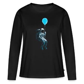 Ballon astronaute astronaute astronaute - T-shirt manches longues Premium bio Femme - noir - Devant - Julia (174cm)