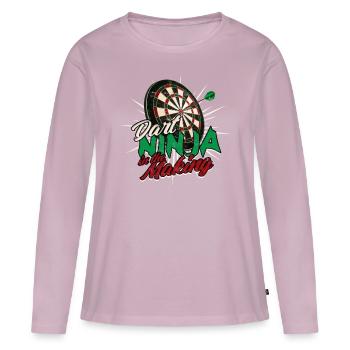 Dard joueur de fléchettes - T-shirt manches longues Premium bio Femme - rose poudré - Devant - Julia (174cm)