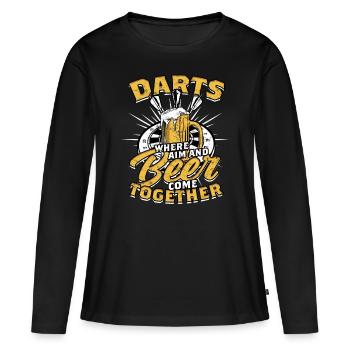Dard joueur de fléchettes - T-shirt manches longues Premium bio Femme - noir - Devant - Julia (174cm)