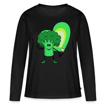 Brokkoli Drogen Kiffen Kiffer Rausch Extase - Frauen Premium Bio Langarmshirt - Schwarz - Vorne - Julia (174cm)