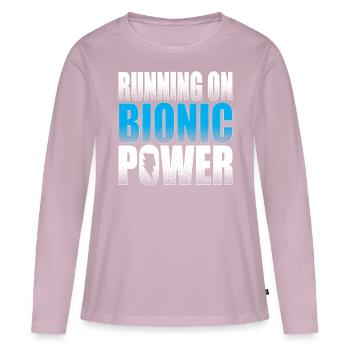 Courir sur Bionic Rehab Custom Parts Bionic Knee - T-shirt manches longues Premium bio Femme - rose poudré - Devant - Julia (174cm)