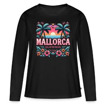 Majorque - T-shirt manches longues Premium bio Femme - noir - Devant - Julia (174cm)