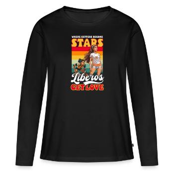 Volleyball Setters Become Stars & Liberos Get Love - Women's Premium Organic Long Sleeve Shirt - black - Front - Julia (174cm)