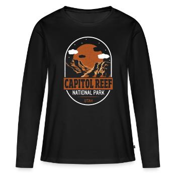 Nature Camping Randonnée Capitol Reef National Park - T-shirt manches longues Premium bio Femme - noir - Devant - Julia (174cm)