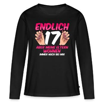 Finally 15 my parents still live with me - Women's Premium Organic Long Sleeve Shirt - black - Front - Julia (174cm)