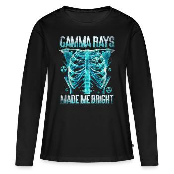 Les rayons gamma m’ont rendu brillant - T-shirt manches longues Premium bio Femme - noir - Devant - Julia (174cm)