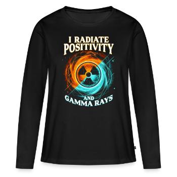 L’ingénieur nucléaire rayonne de positivité et de rayons gamma - T-shirt manches longues Premium bio Femme - noir - Devant - Julia (174cm)