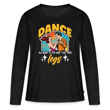 Danse de salon Toute la nuit Danse de salon Danseuse de salon - T-shirt manches longues Premium bio Femme - noir - Devant - Julia (174cm)