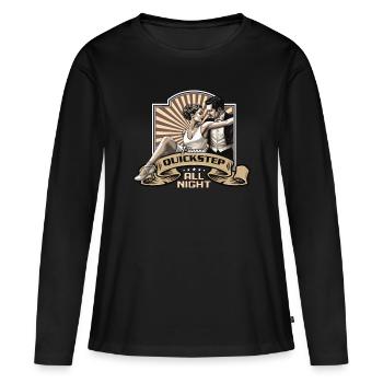 Danse de salon Je veux Quickstep Danse de salon - T-shirt manches longues Premium bio Femme - noir - Devant - Julia (174cm)