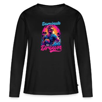 Le water-polo domine ou se noie - T-shirt manches longues Premium bio Femme - noir - Devant - Julia (174cm)