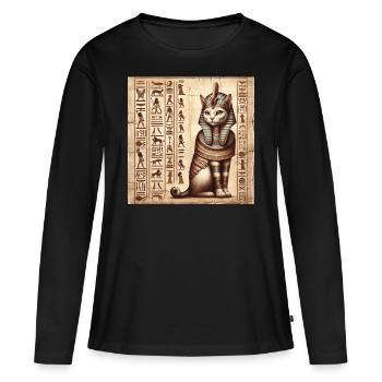 Pharaoh Papyrus Scroll Retro Desert - Women's Premium Organic Long Sleeve Shirt - black - Front - Julia (174cm)