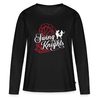 Swing Dance Swing Knights Lindy Hop Swing Dancer - Frauen Premium Bio Langarmshirt - Schwarz - Vorne - Julia (174cm)