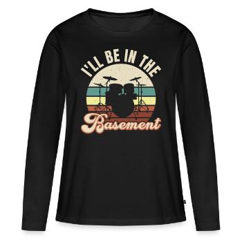 ICH WERDE IM KELLER SEIN - Frauen Premium Bio Langarmshirt - Schwarz - Vorne - Julia (174cm)