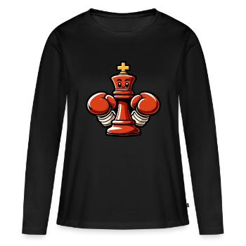 Echecs Roi Échec et Mat - T-shirt manches longues Premium bio Femme - noir - Devant - Julia (174cm)