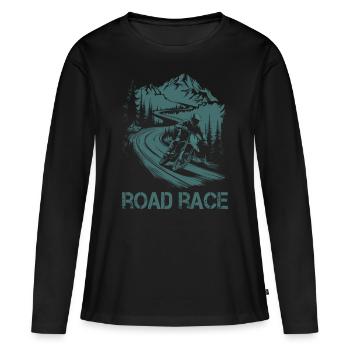 Moto Motocross Motorsport Course sur route - T-shirt manches longues Premium bio Femme - noir - Devant - Julia (174cm)