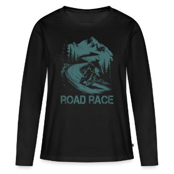 Moto Motocross Motorsport Course sur route - T-shirt manches longues Premium bio Femme - noir - Devant - Julia (174cm)