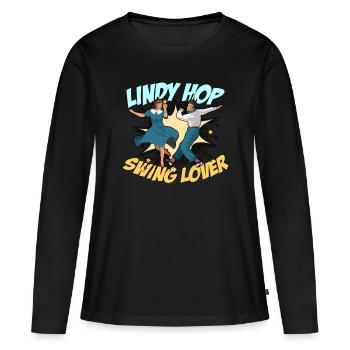 Swing Dance Lindy Hop Swing Music Swing Dancer - Frauen Premium Bio Langarmshirt - Schwarz - Vorne - Julia (174cm)