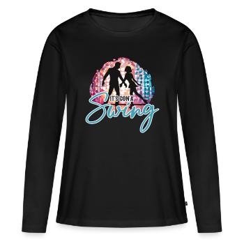 Danse Swing It’s Gon’a Swing aime la danse sportive - T-shirt manches longues Premium bio Femme - noir - Devant - Julia (174cm)